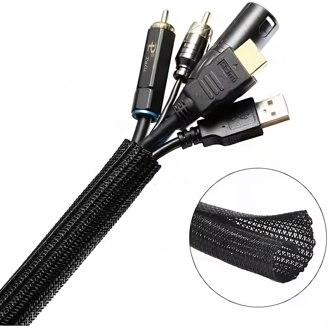 TEMU Manicotto in rete intrecciata resistente all'usura 13x80 cm, protezione e organizzazione cavi, antimasticazione per uso , protezione per cavi di