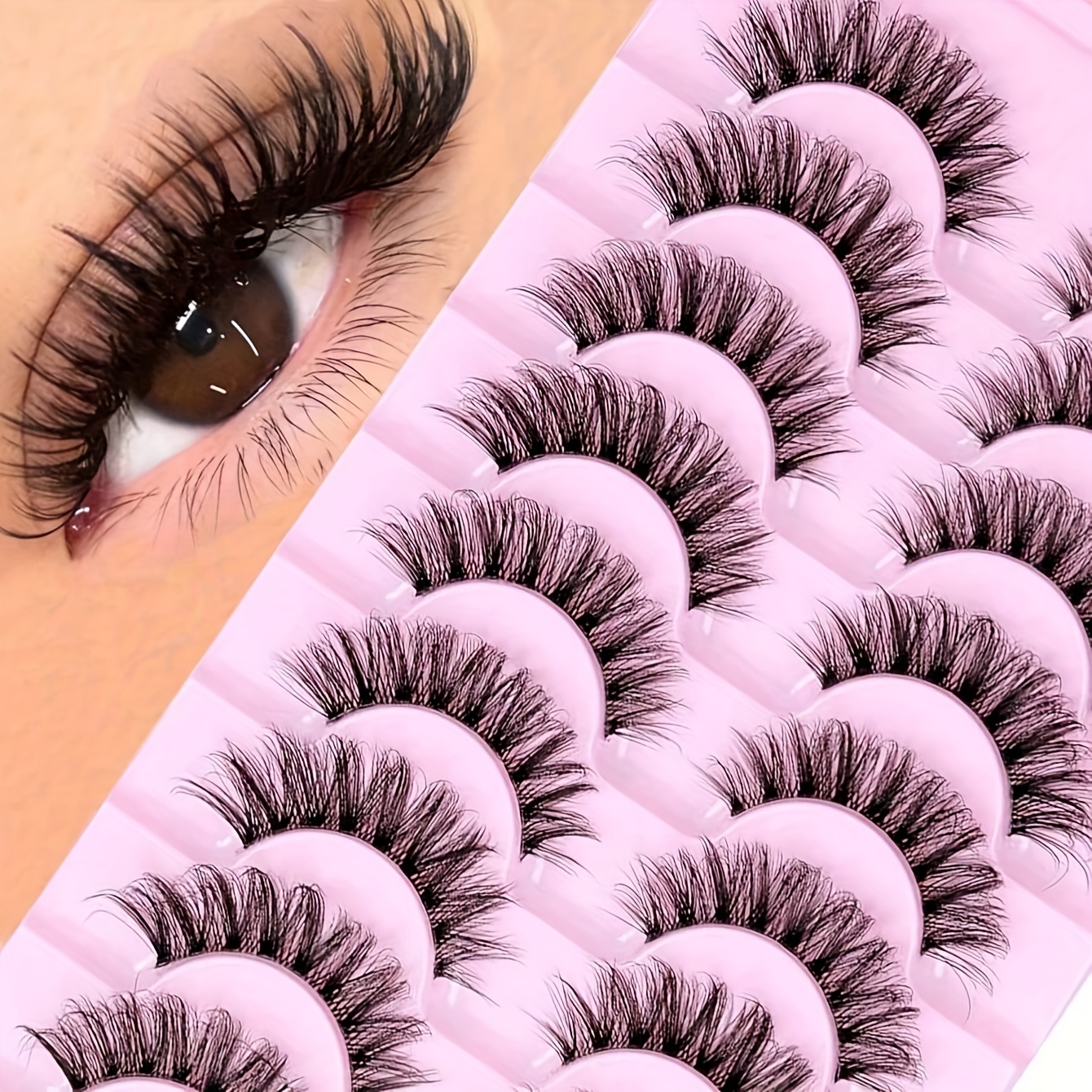 Cat Eye Lashes Fake Lashes Eyelashes Natural Fluffy 3d Thick Volume D Wispy Eyelashes That Extensions Fake Eyelashes