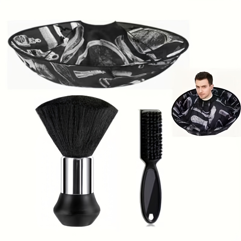 TEMU Ensemble de cape et brosse de coiffure 3 pièces, cape de protection réglable et pliable incluse, pour salons pour adultes, outils de coiffure