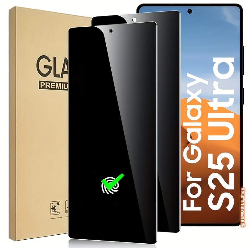 TEMU Lot de 2 protections d'écran en verre trempé pour for Galaxy S25/S24 /S25/S24, compatibles avec le déverrouillage par digitale, compatibles avec