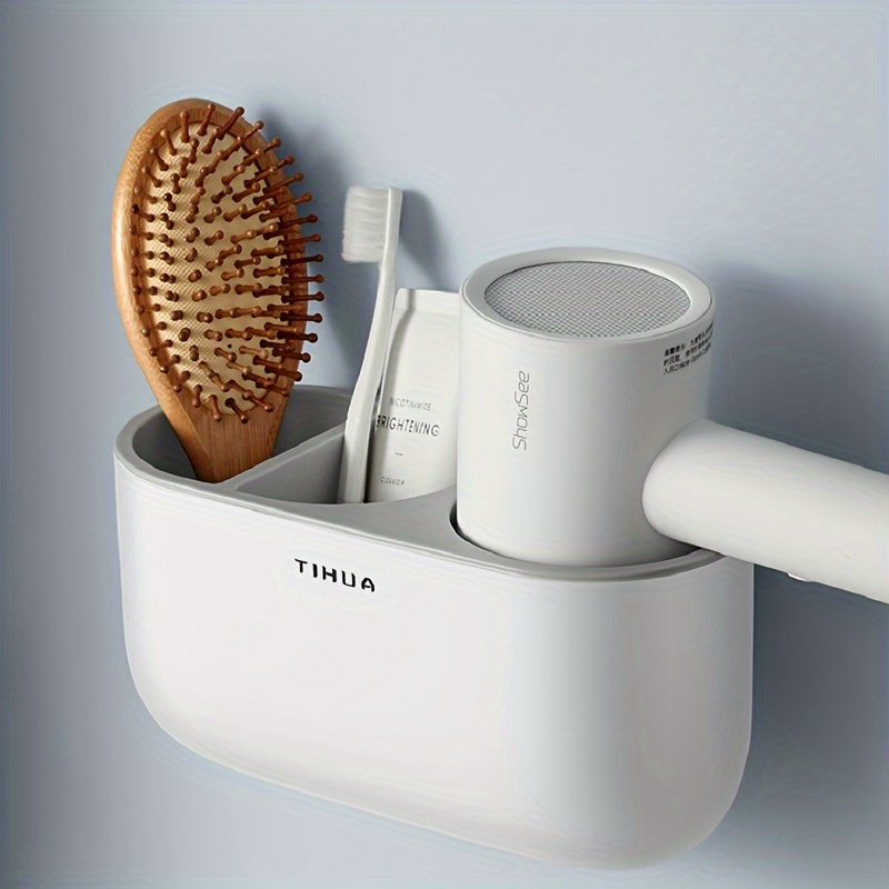 Hair Dryer Holder Wall Mounted Without Drilling Styling Tool - Temu Canada