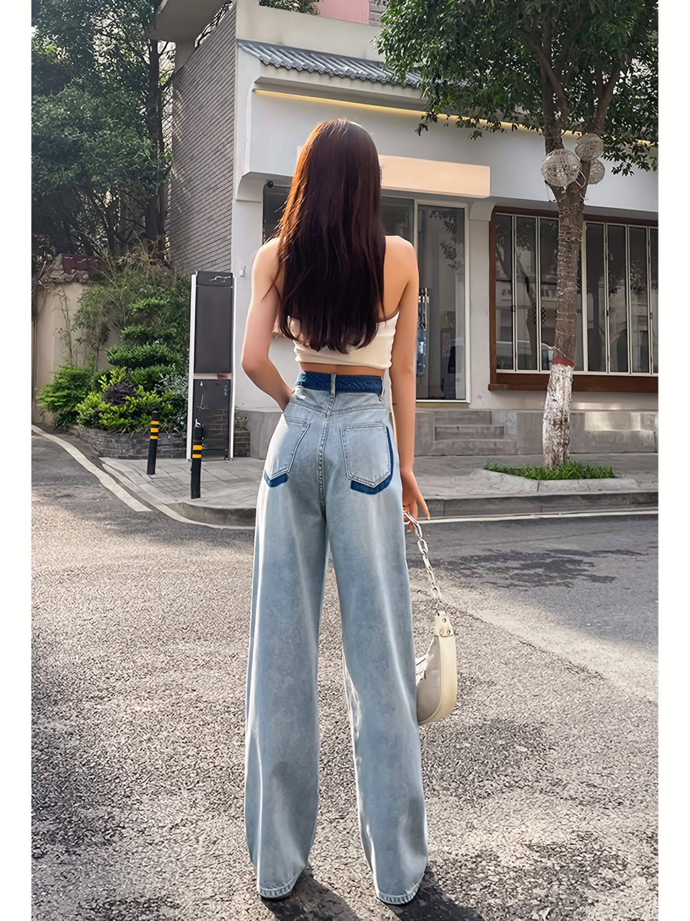 womens high waist straight leg jeans lightweight loose fit Temu