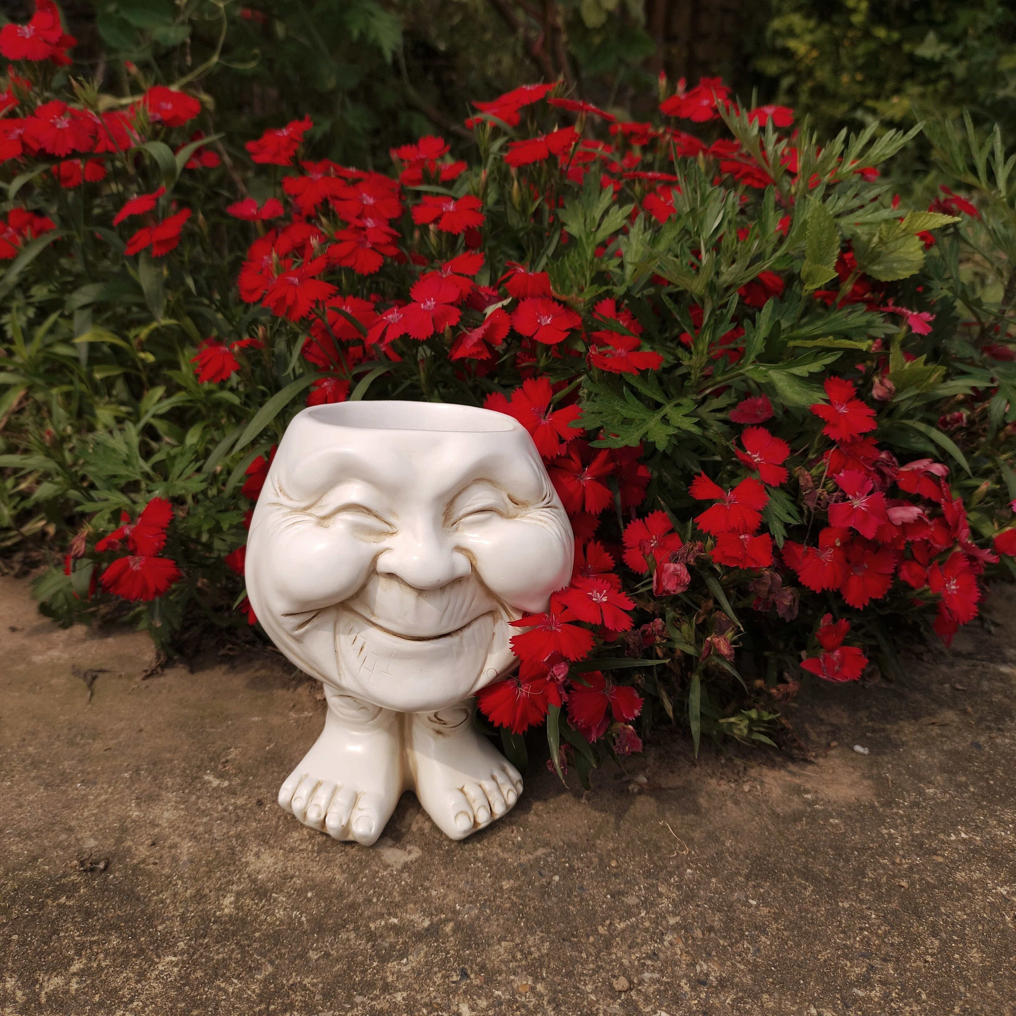 

1pc Garden Muggle Face , Resin Garden Decoration, Head Plant Pot For Balcony Decoration, Office Desktop Decoration, Outdoor/indoor Greenery Accent