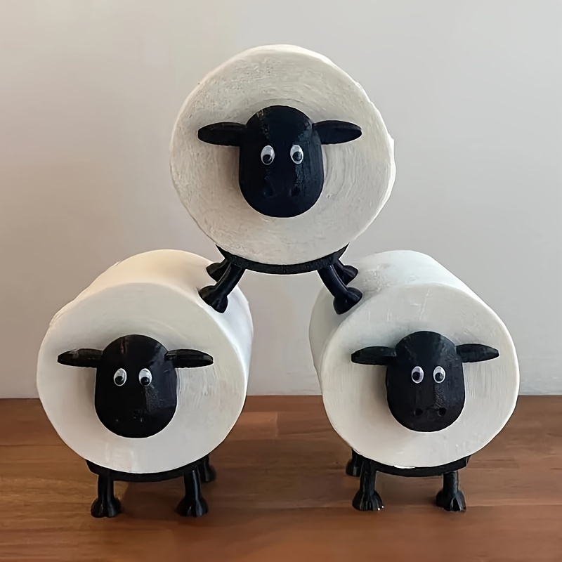 

Creative Sheep-shaped Toilet Paper Holder - Resin , Artistic Bathroom Accessory, Room Decor