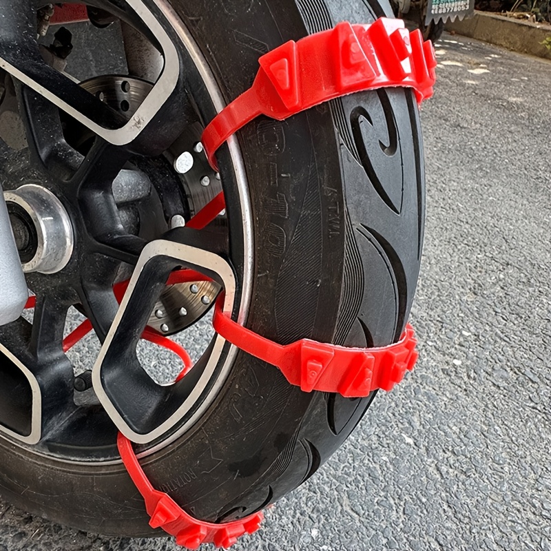 

20pcs Motorcycle & Bicycle Tire Traction Zip Ties - , Non-slip Chains For Snow, Mud &