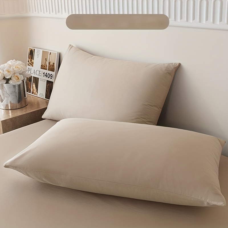 Image of 6pcs, Solid Color Washed Pillowcase With Zipper (excluding Pillow Core), Colors And Complete Sizes 45x70/90/105/135/150cm, Machine Washable And Easy To Organize