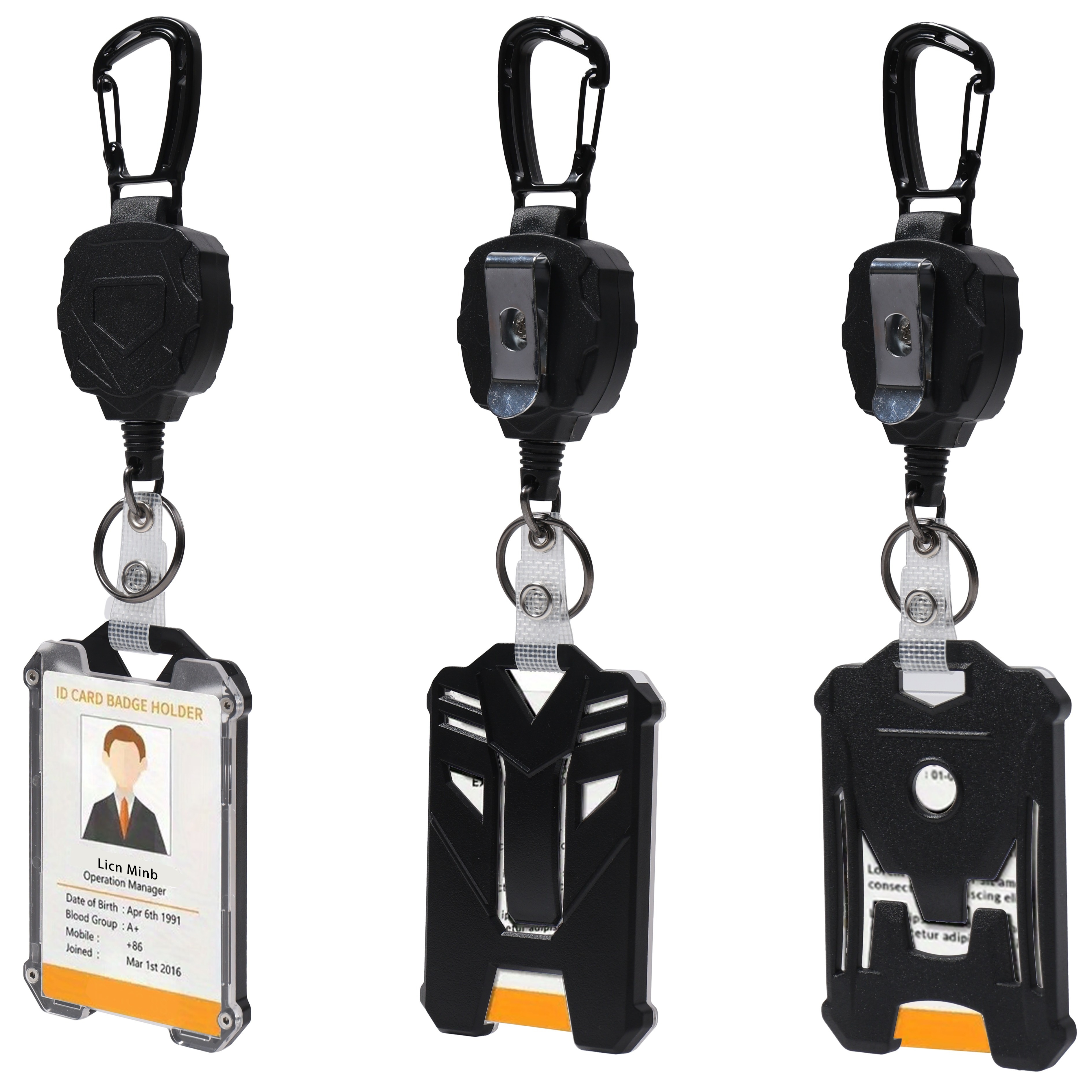 1pc Retractable Heavy Duty Badge Reels With ID Badge Holder, Id Card Holder  Keychain Badge For Men