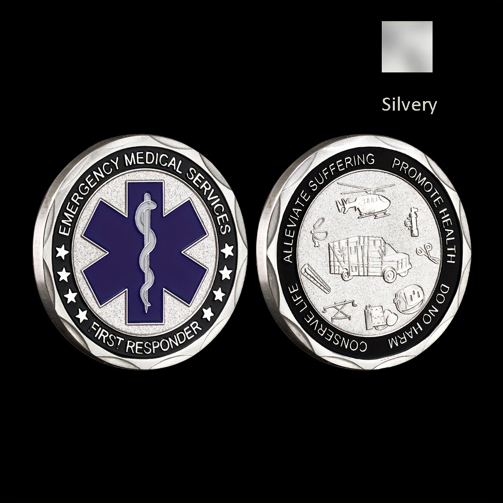 Replica Coin 1pc Ems Badge Silvery Plated First Souvenir Collection Art Commemorative Medal Crafts