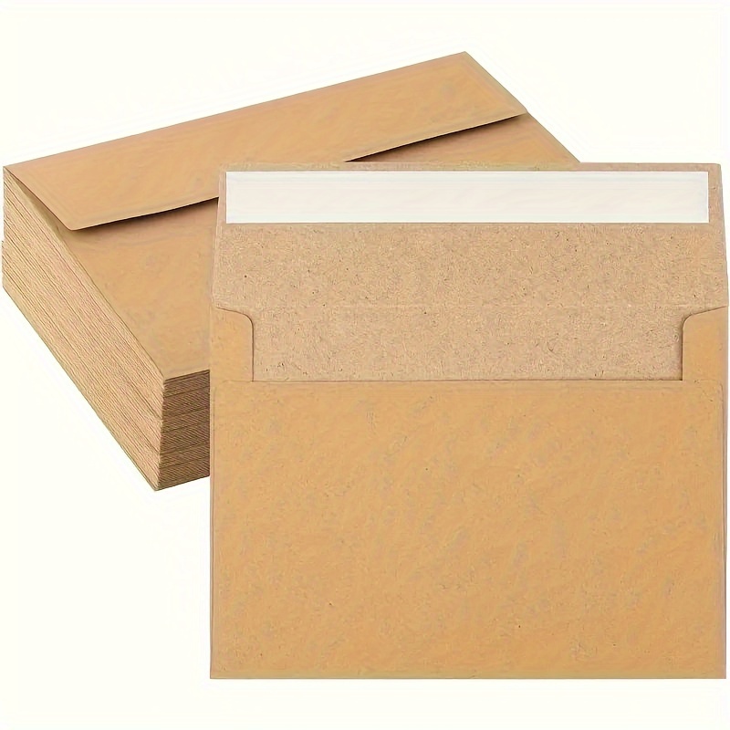 

25/50pcs Self-sealing Brown Paper Envelopes, A4/a7 Size - Ideal For 4x6 & 5x7 Cards, Invitations, Greetings, Photos & Postcards, Greeting Cards