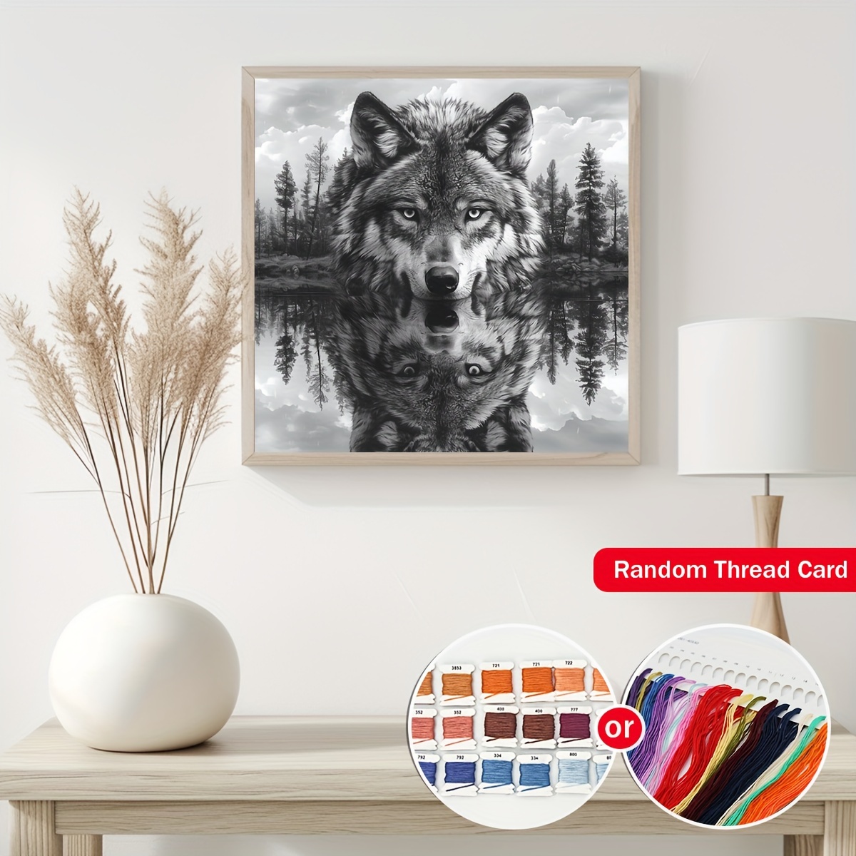 

15.7x15.7" Diy Kit - Wolf Patterned & For Decor, For , Entryway Or Bedroom