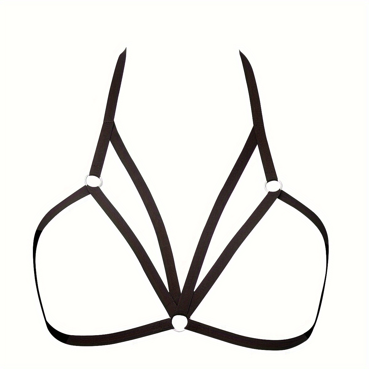 Sexy Lingerie Hollow Out Elastic Cage Bra Sexy Women's Underwear Bandage  Strappy Halter Bra Exotic Costume