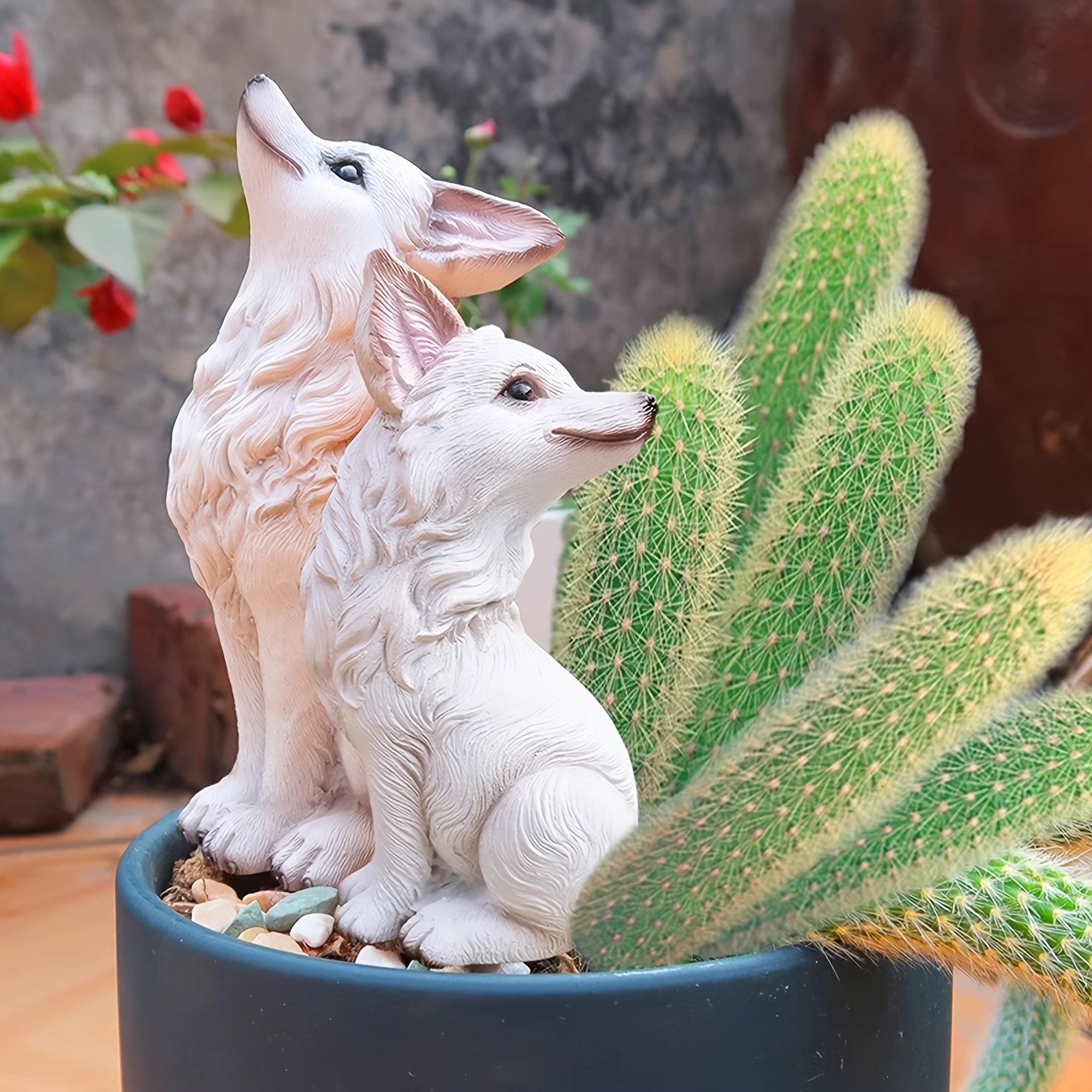 1pc resin nine tailed fox decoration ideal indoor outdoor - Temu