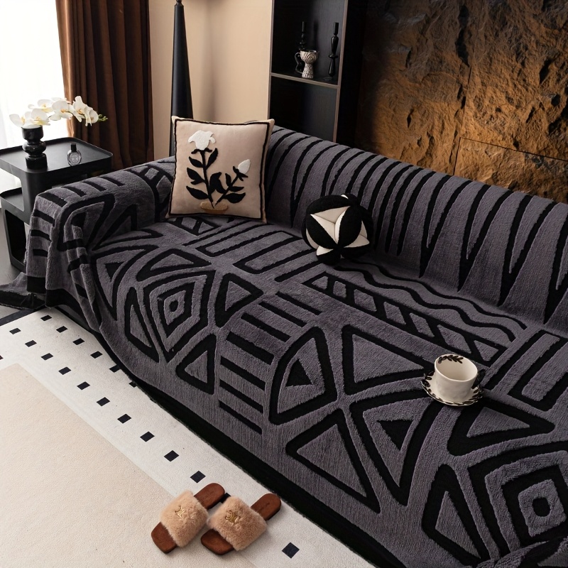 Mirror Yi Thick Plush Sofa Cover, Pet-Friendly Design