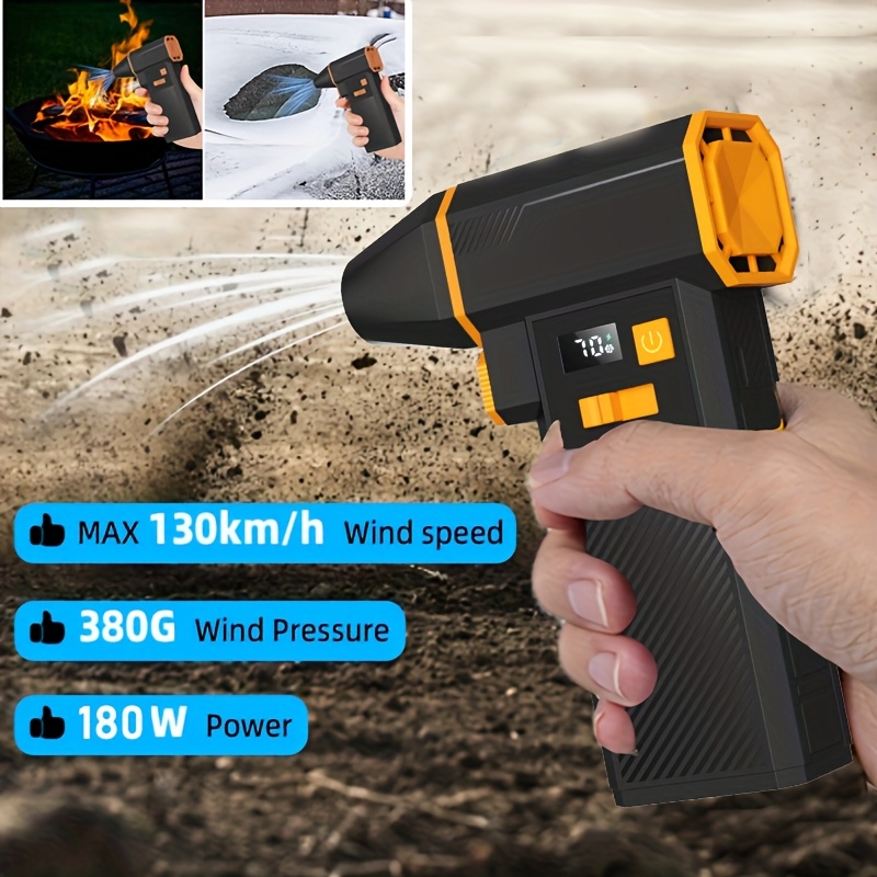 TEMU Cordless Violent Fan, 10-speed Cordless Air Duster, 10000mah Usb-c Rechargeable, Cooling Turbo Jet Fan For Computer Keyboard, Snow, Outdoor,