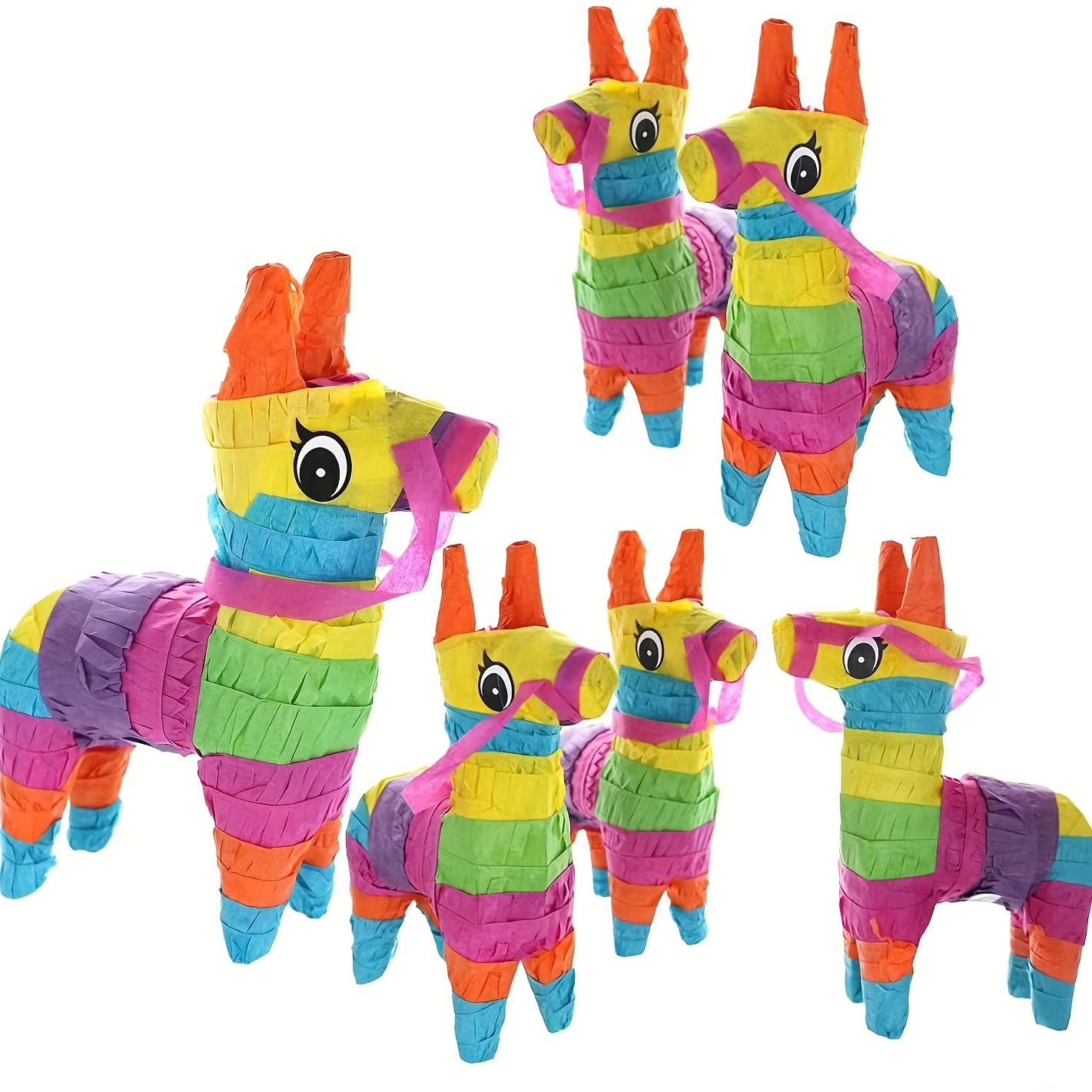 

1pc, Mini Rainbow Llama Piñatas, Colorful Paper Craft Home, Office, Hotel Party Decorations, Artistic Decor