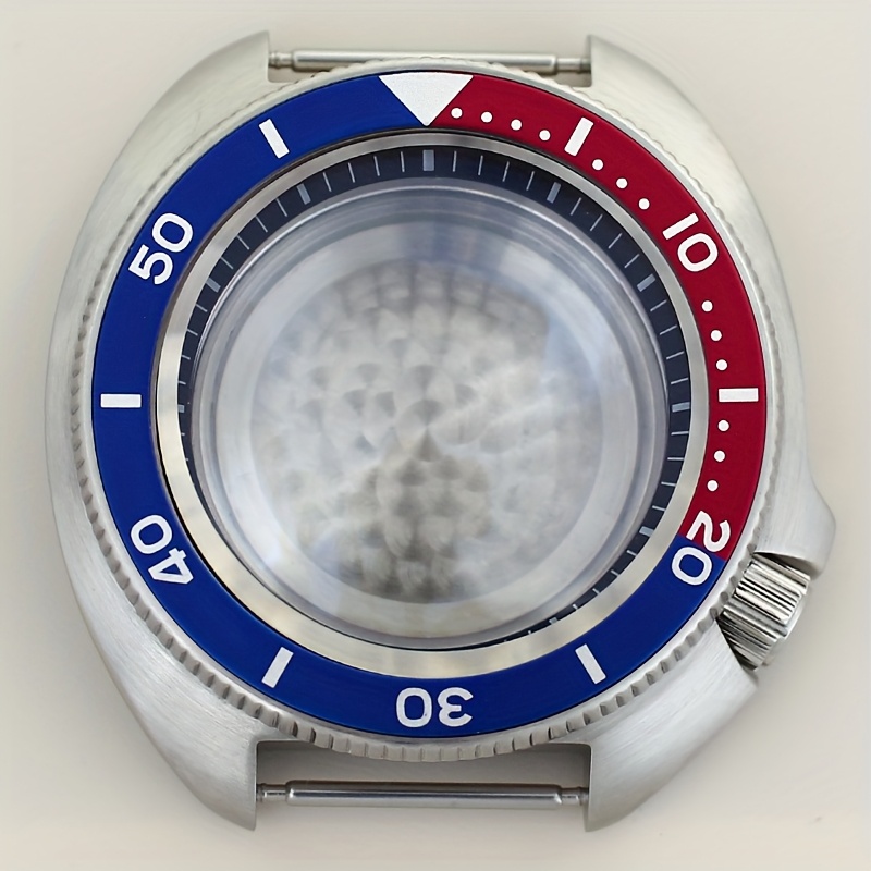 TEMU 44.3mm Diving Watch Case Mod Turtle Sapphire Glass For Nh38 Automatic Movement 28.5mm Dial Skx6105 Mod