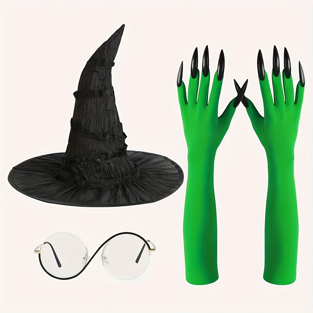 TEMU 3pcs Costumes Halloween Role Playing Hooded Cape Hat Gloves Socks Role Playing Props Party Costume