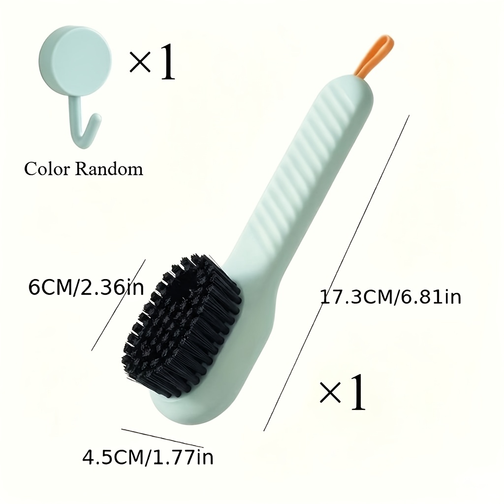 2pcs Multifunctional Liquid Shoe Brush With Waterproof Hook Random Color Household Press Outlet Liquid Wash Shoe Brush Shoe Soft Hair Clothing Cleaning Brush, Without Battery