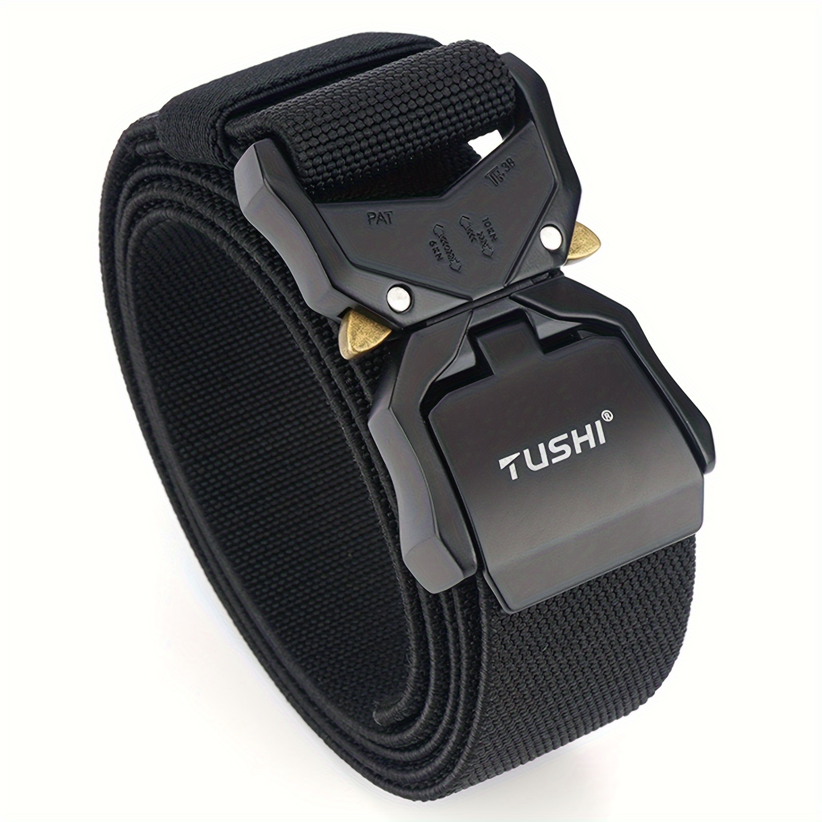 Men's Tactical Belt, Elastic Pants Belt, 1.5-inch Nylon Work Belt Featuring A Heavy-duty Quick-release