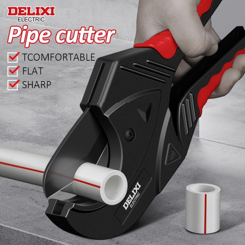 

Electric 1-piece Electric Ratchet Pvc Pipe Cutter: Cuts Pex, Pvc, Ppr, And Plastic Hoses With Sharp Sk5 Blade, Aluminum Construction