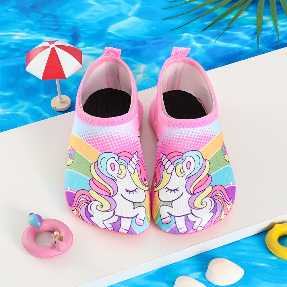 

Cute Cartoon Barefoot Slip On Home Shoes, Lightweight Non Slip Quick Drying Wading Shoes For Girls, Indoor House Gym
