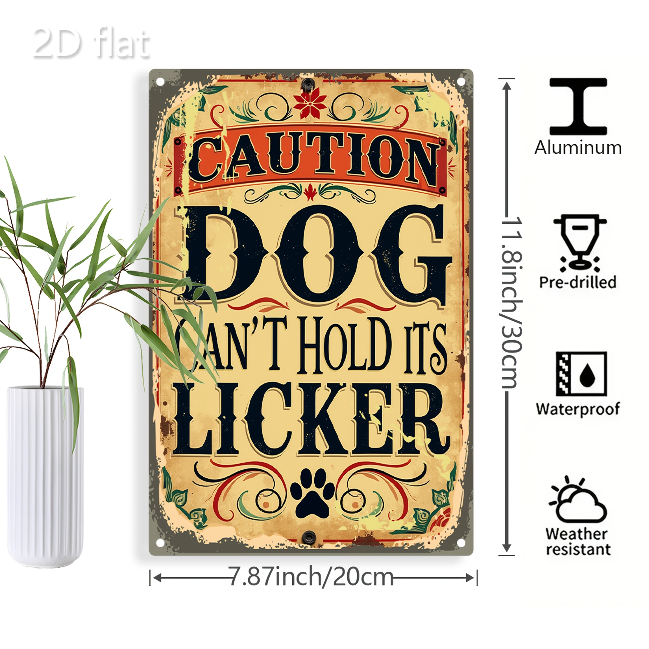 TEMU 2d Flat - 1pc Room Decor, Vintage Caution, Plaque Decoration, Wall Art Decoration, Painting, Tinplate Picture Sign, Iron Metal Label Painting,