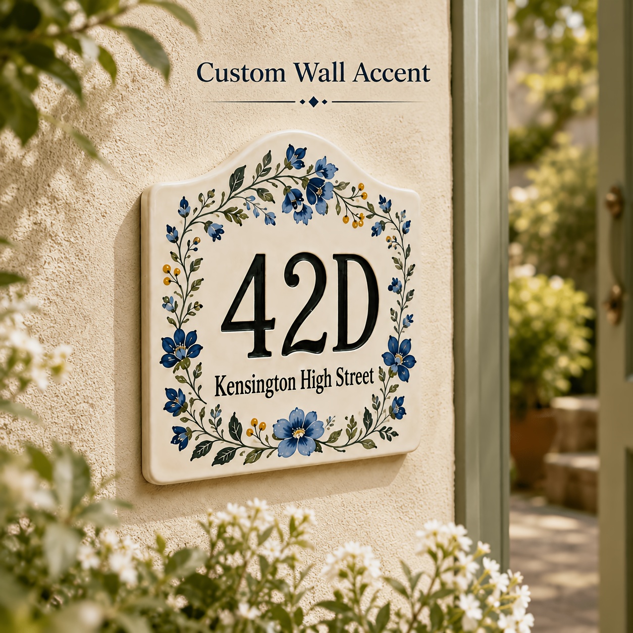 TEMU [2D ] Placa de Identificación de Casa Acrílica Personalizada de 30 cm, Decoración de Pared con Número de Dirección Personalizada, Digitales y