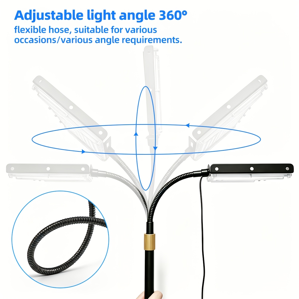 Flexible USB Work Lights with Telescopic Rod and Adjustable Angle