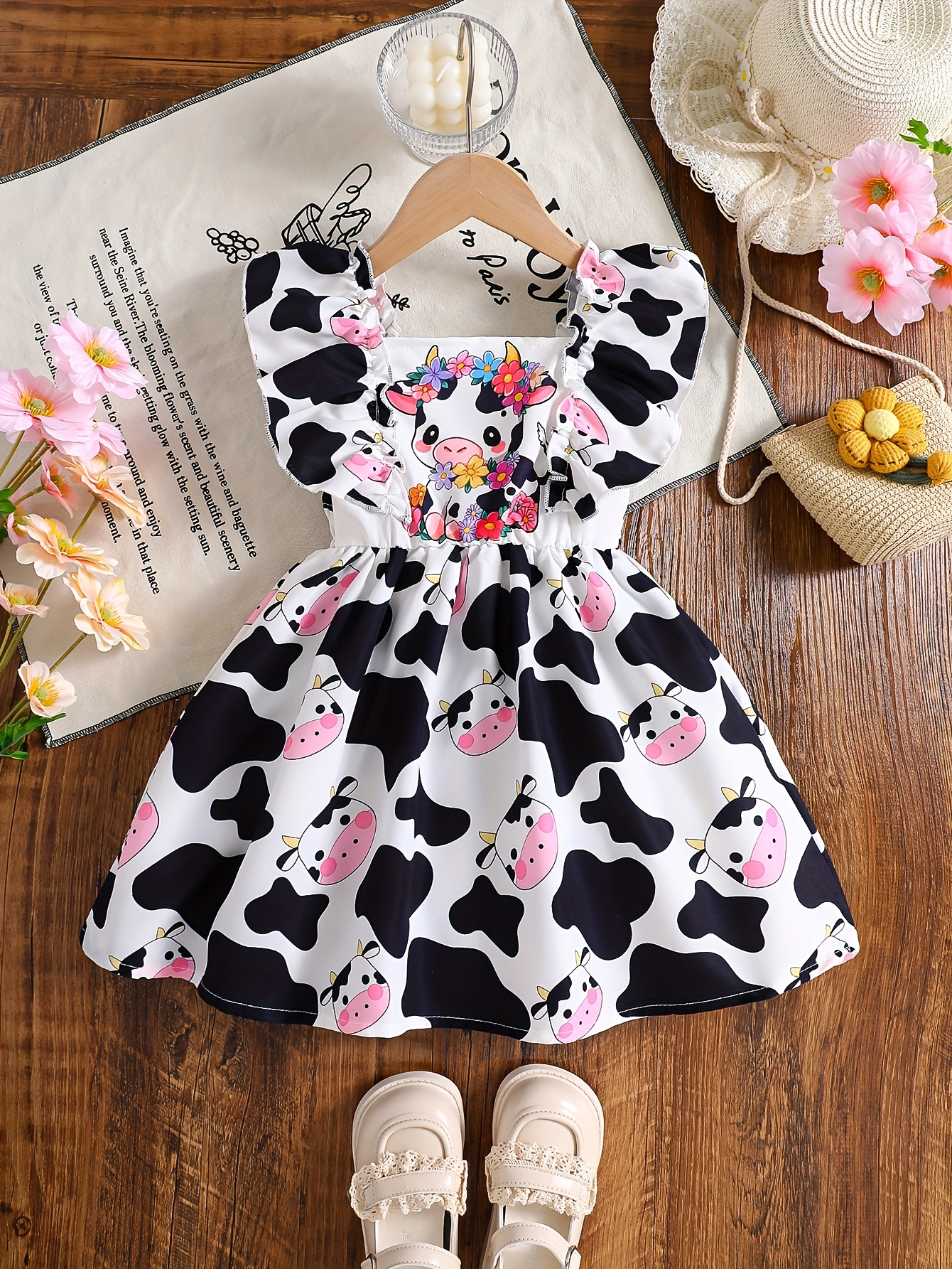 strapless open back dress Cow Print Tulle Dress – The Hidden Loft