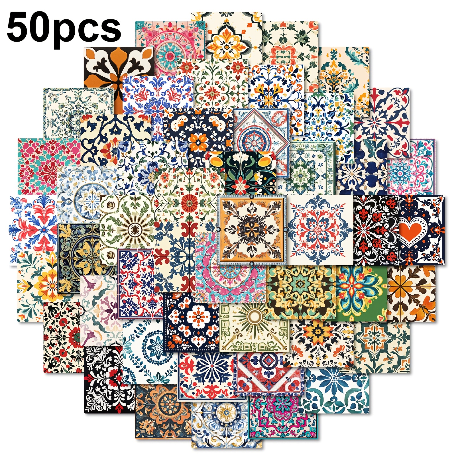 Image of 50pcs Vintage Graffiti Stickers - Waterproof, Decorative Diy Decals For Laptops, Skateboards, Helmets & More