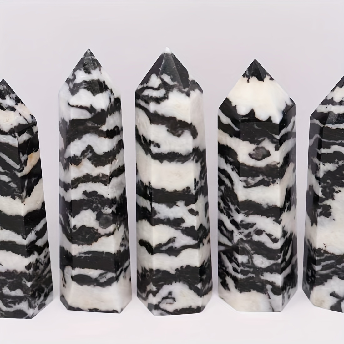 

Black Zebra Jasper Crystal Tower - Natural Quartz Wand For Home Decor & Unique Gift Idea