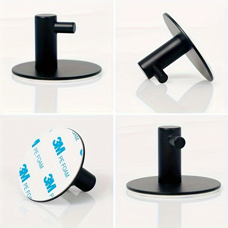 Kuva tulossa: TEMU 4 Stück Hochleistungs-Edelstahl-Klebehaken - Wasserdicht, Einfache Installation für Handtücher, Mäntel, Schlüssel & Mehr - für Badezimmer, Küche, Büro, Bademantel, Silberfarben