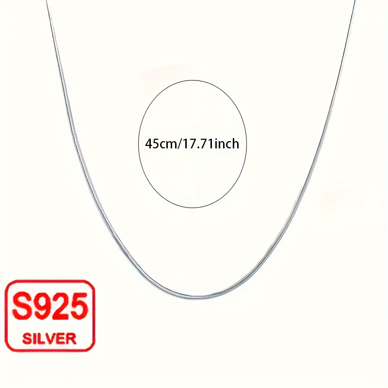 925 Silver Round Snake Bone Chain Necklace for Couples