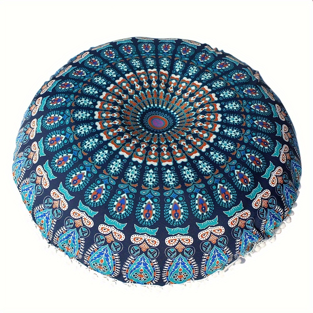 TEMU 1pc Mandala Throw Pillow Cushion Cover Psychedelic Bloom Look Hippie And Artwork Decorative Accent Double-sided Pillowcase (excluding Pillow )
