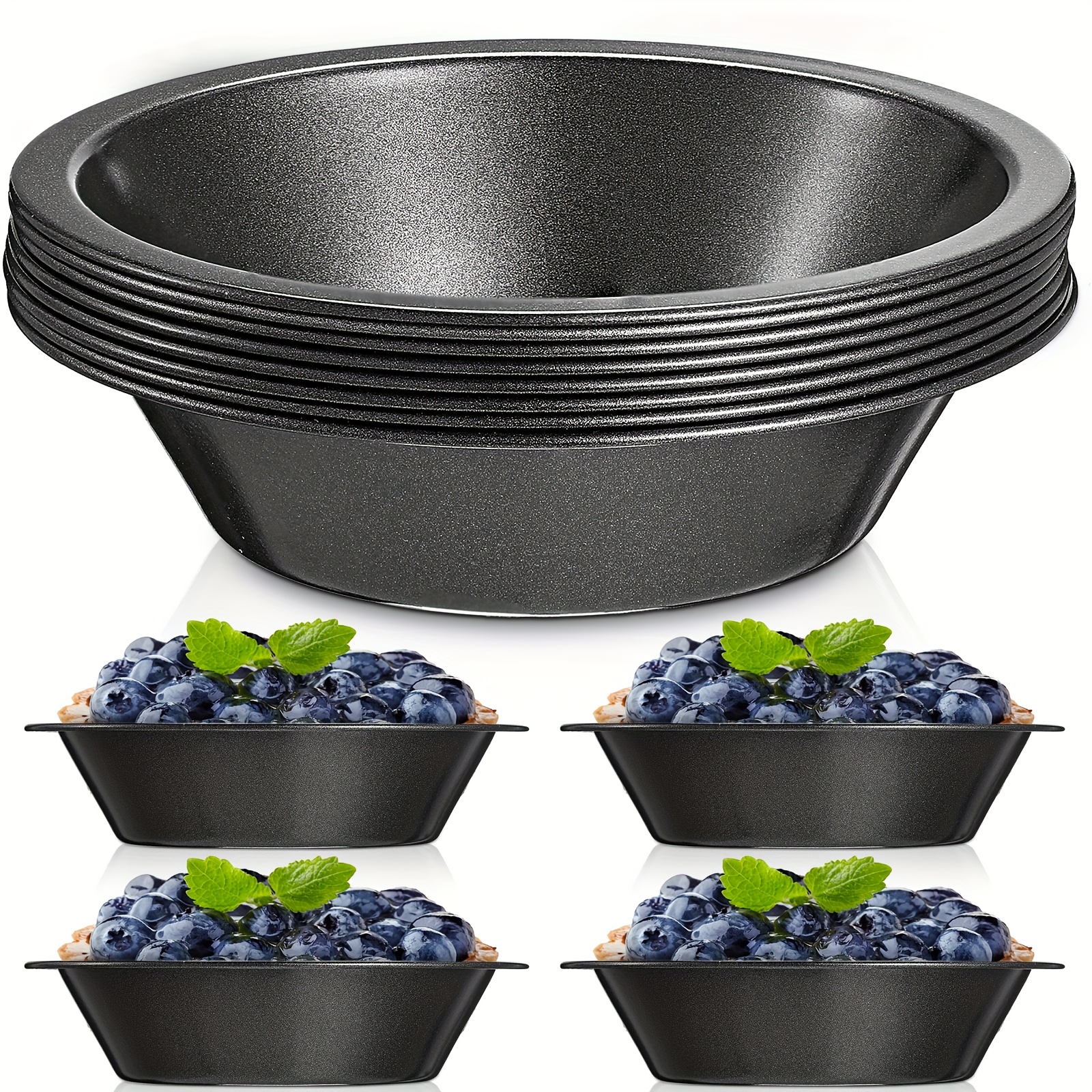 Mini Pie Pans HOFURME 10-Piece 4 Inch Pie Pans - Carbon Steel Mini Tart ...