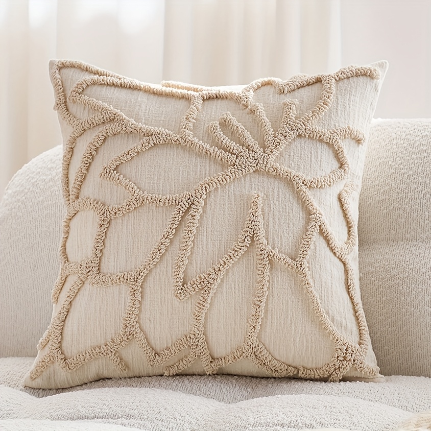 1pc Shaggy Rose Pillowcase Cushion Cover Suitable For Living Room Bedroom Sofa Comfortable Embroidered Pillowcase Without Pillow Insert