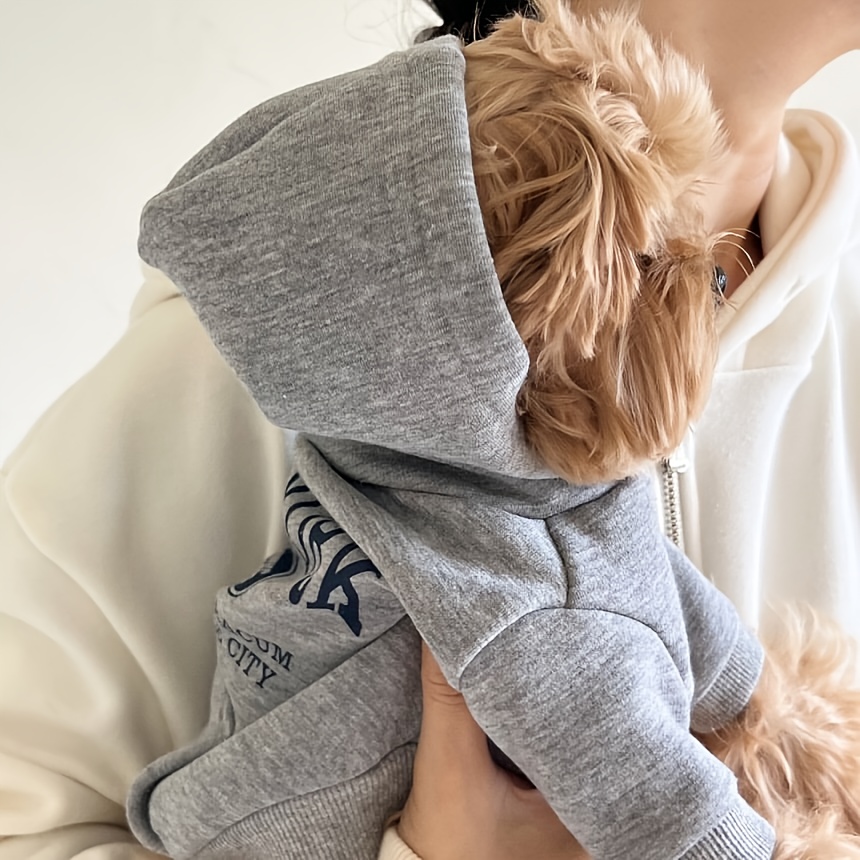 new autumn winter   hoodie versatile sweatshirt teddy pomeranian bichon schnauzer pet small dog clothes Product details 7