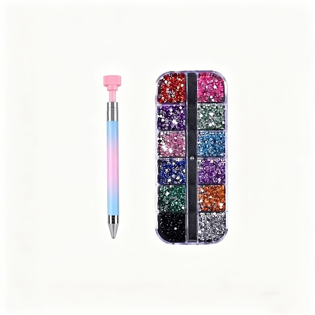 TEMU 5d Diamond Painting Pen Set, With 3mm And 5mm Round Diamonds - Heavy-duty 70 Diamond Capacity Applicators, Diy Handmade Set, Suitable For Nails,