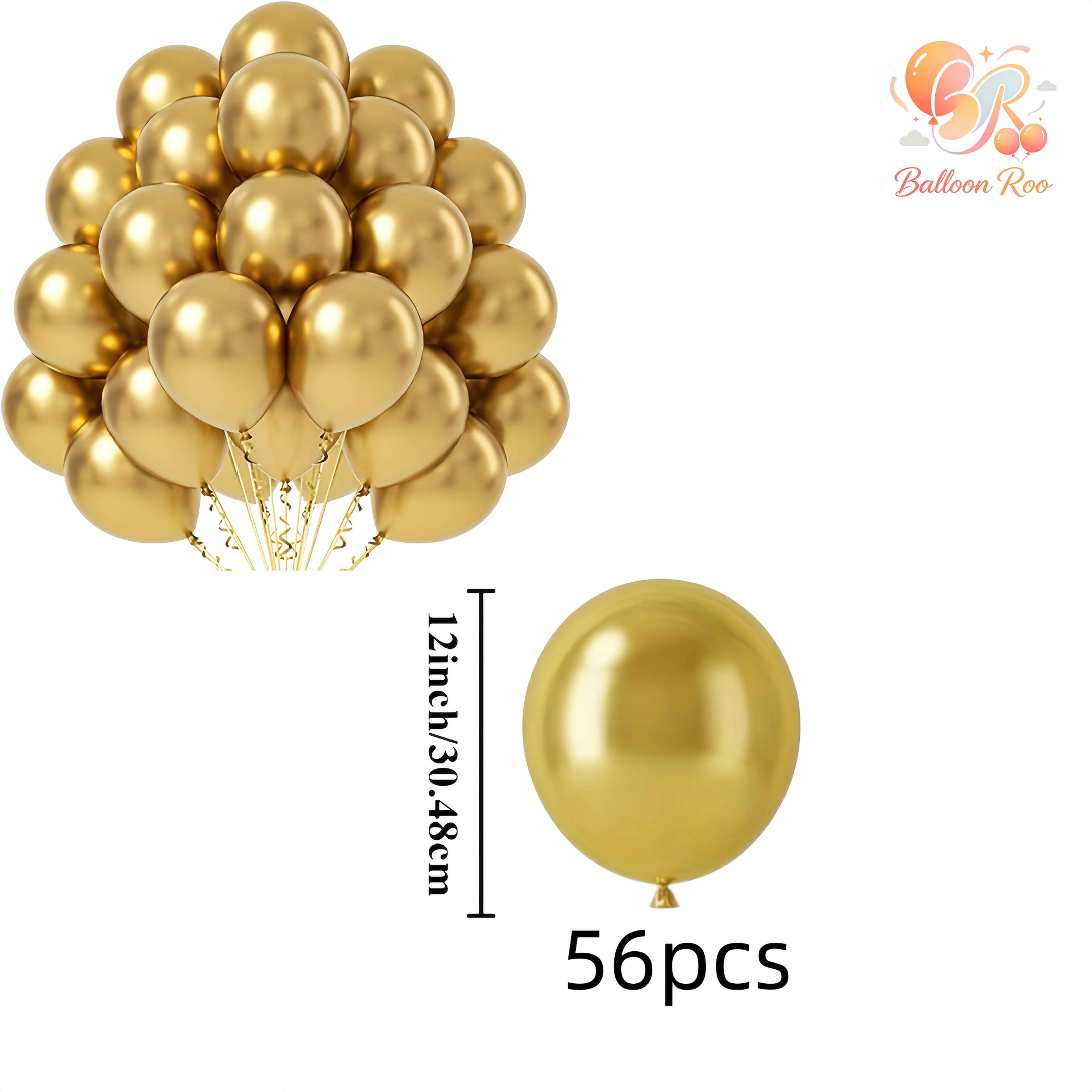 TEMU Set di 56 palloncini in lattice dorati, decorazione per feste di compleanno, matrimonio, cerimonia di laurea, anniversario, carnevale, Capodanno