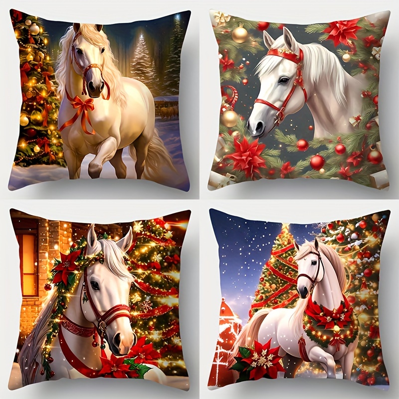 

4pcs Pillowcase Pillowcase Lumbar Pillowcase 17.7*17.7in Christmas Tree Decoration Christmas Pillowcase Pillowcase Suitable For Sofa Decoration Bedroom No