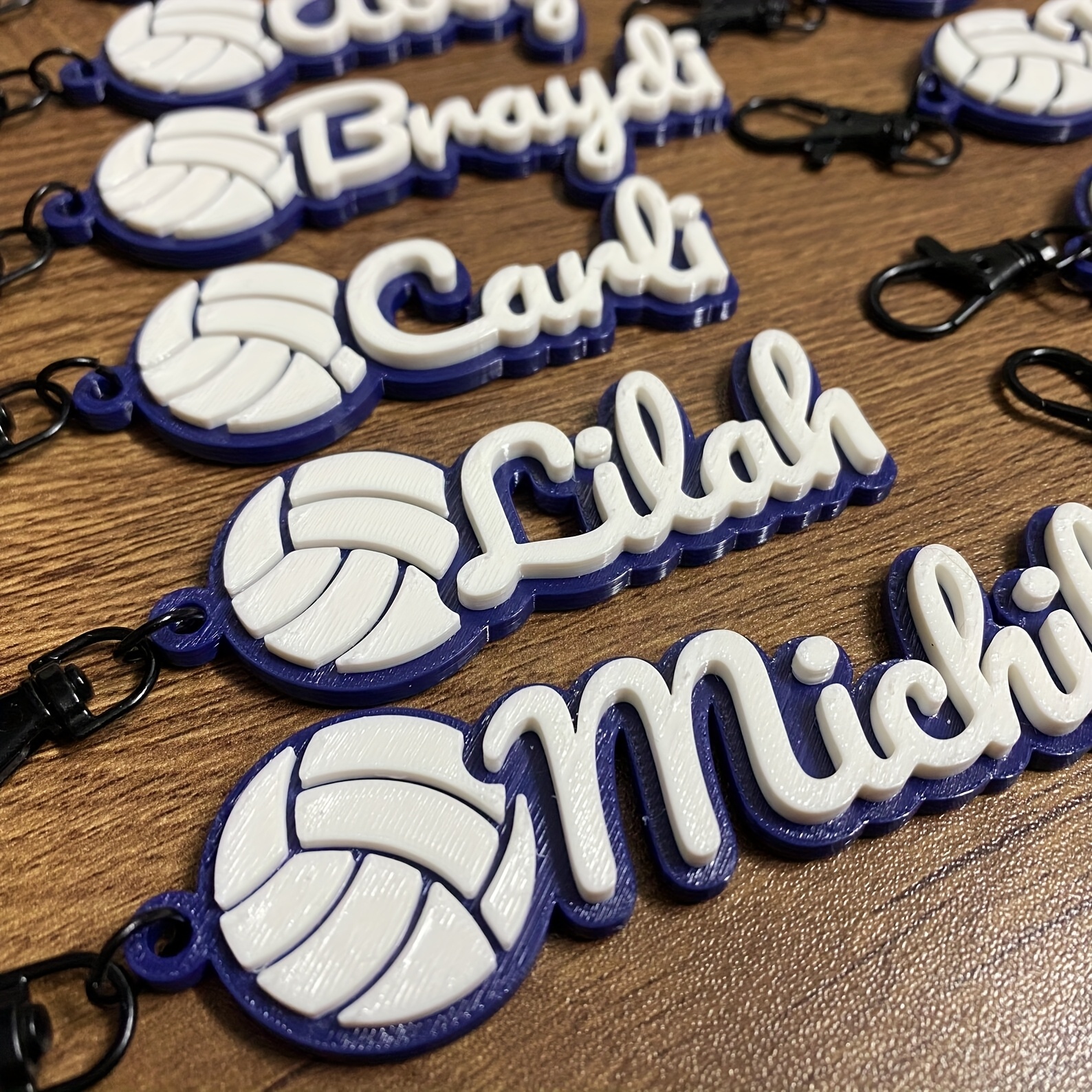 TEMU 3d Printed Volleyball Sports Personalized Name Keychains Keyring Team Gift