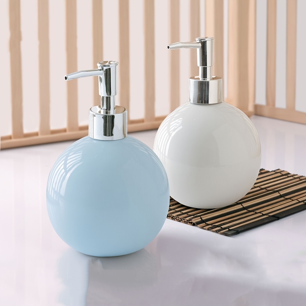 Weiße Keramik-Handseifenspender 300 Ml – Elegante Pumpflasche Für Badezimmer & Dusche