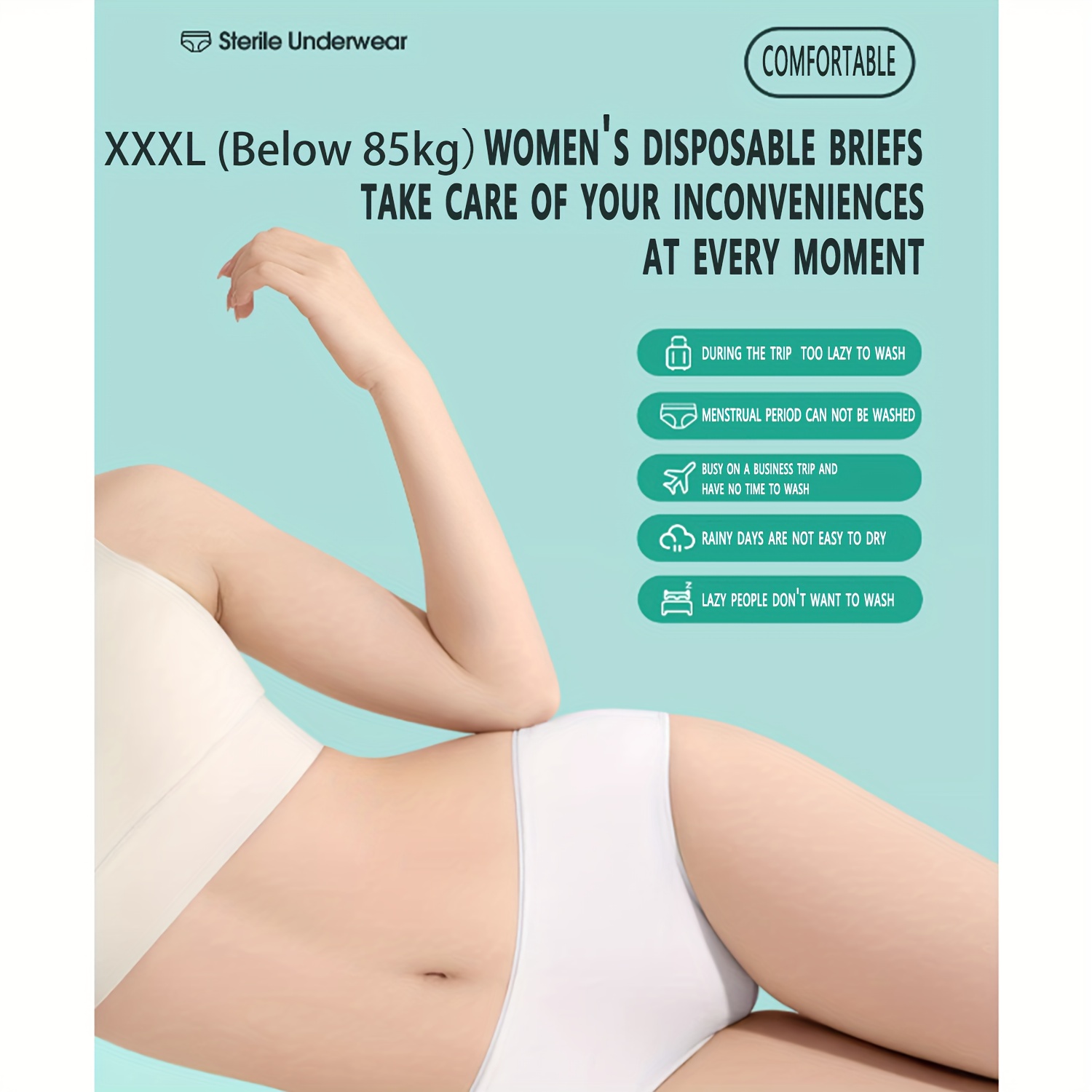 5 Pcs Disposable Panties Elastic Briefs Portable Postpartum Underwear Spa  Travel Cotton Women's