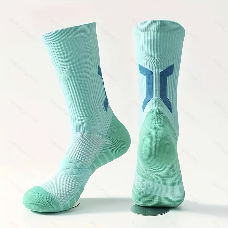 TEMU Men's Compression Mid-calf Socks, Breathable And Comfortable Casual Socks, Sweat-absorbent Fashion Sports Socks, Suitable For , Basketball, And