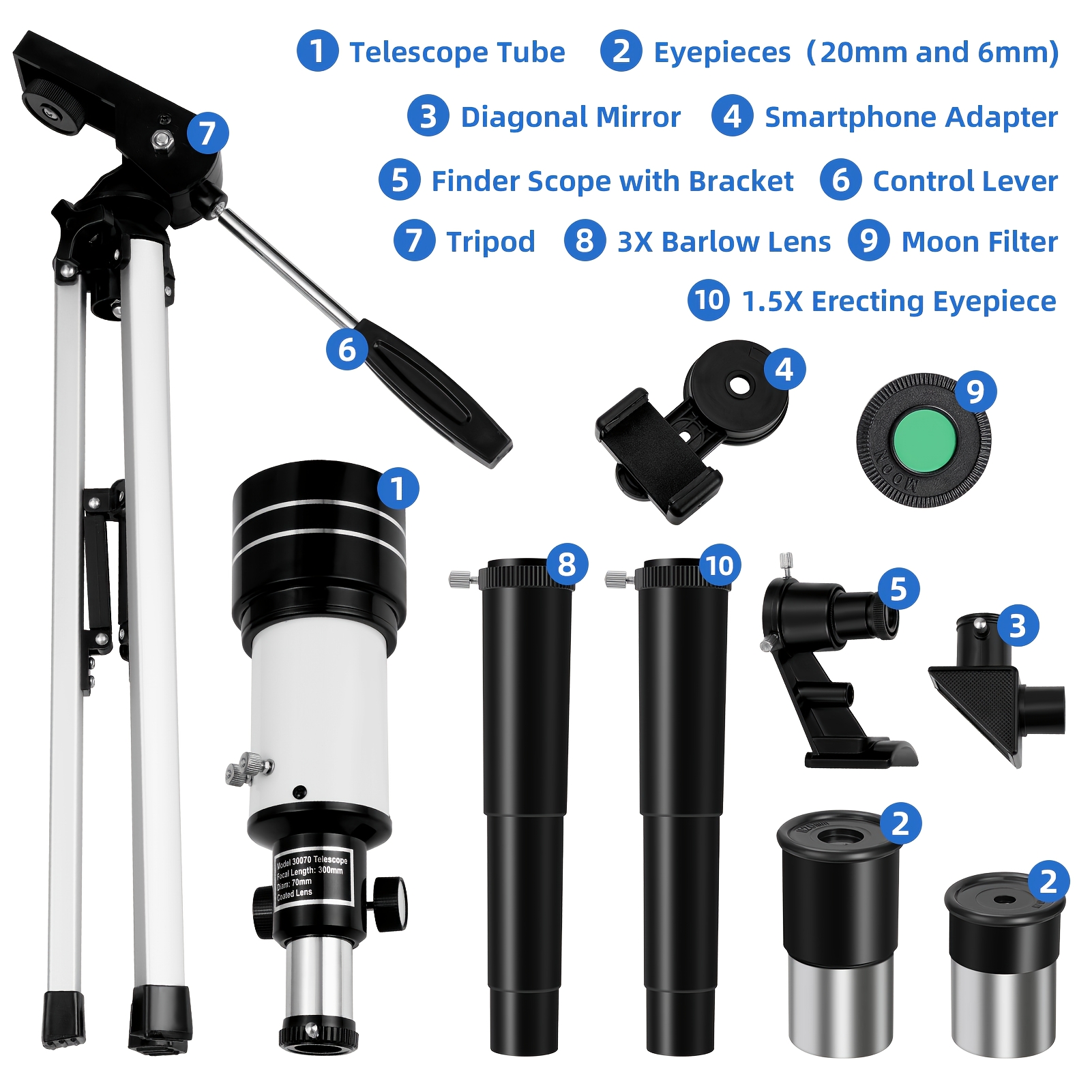 E-shop Hochauflösendes 150-fach Zoom Astronomieteleskop mit großer Objektivlinse – Ideal für Tiefenraumbeobachtung, Mondbeobachtung & Outdoor-Abenteuer