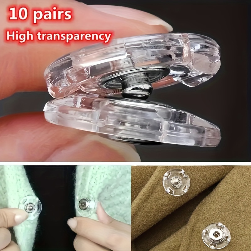 

Boutons Invisibles Transparents pour Vestes, Pulls, Chemises et Couture, Boutons en Plastique pour Pulls, et Boutons Antidérapants à Coudre à