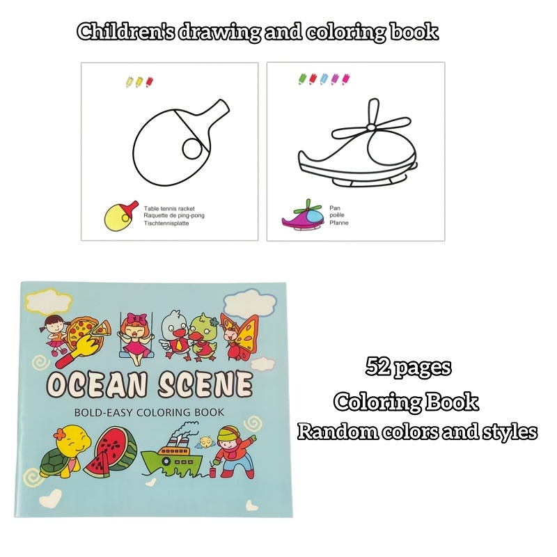 Image of A 52-page Drawing Coloring Book Filled With Interesting Illustrations Of Animals, Transportation, , Etc., Creative Drawing Activity Book, Halloween, Christmas Gifts ( Color Patterns)