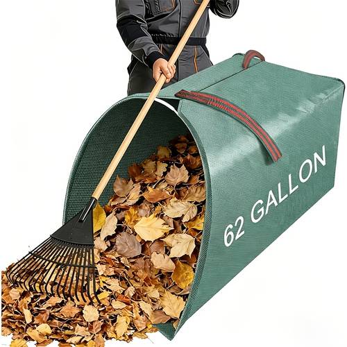 item picture 62 gallon multi functional large leaf collector used upright or flat dustpan style lawn and leaf bags collapsible yard waste bags transportation reusable leaf pickup garden bag for leaves grass lawn trash