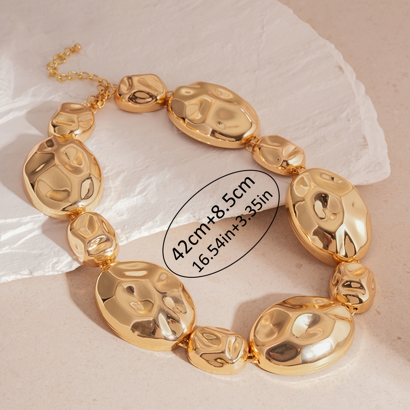 Women's Heavy Industrial Irregular Oval Spliced Necklace