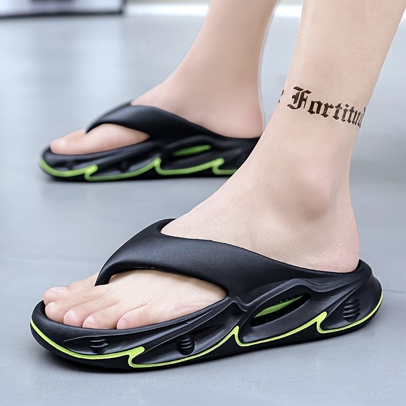mens and womens fashionable color block thick bottom flip flops comfortable non slip casual durable eva sole toe sandals suitable for mens and womens outdoor activities Product details 4